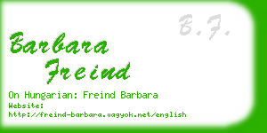 barbara freind business card